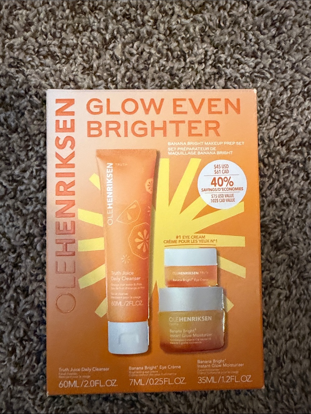 Ole Henriksen Glow Even Brighter Skincare Set - Orange and White